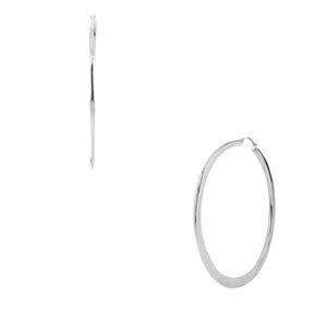 Robert Lee Morris Soho Medium Hammered Hoop Earrings-SILVER-One Size